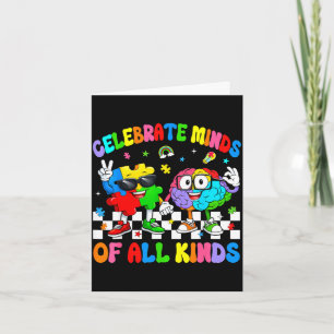 Celebrate minds of kinds brain autism awareness card