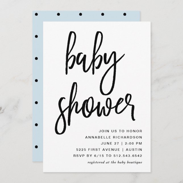 Celebrate | Modern Typography Baby Shower Invitation (Front/Back)