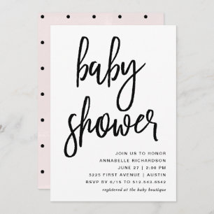Celebrate   Modern Typography Baby Shower Invitation