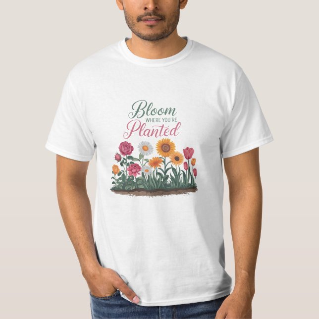Celebrate Nature with Blooming Flower Designs T-Shirt (Front)