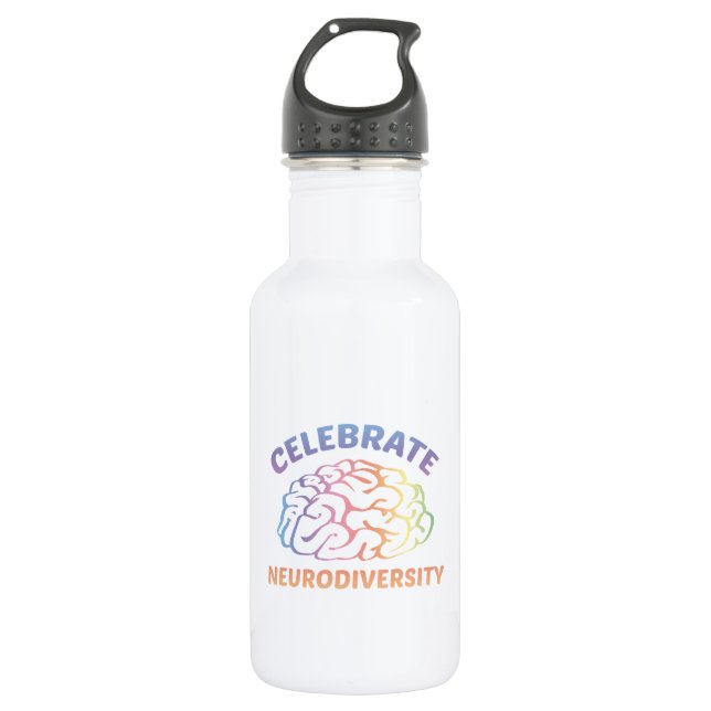 Celebrate Neurodiversity 532 Ml Water Bottle (Front)