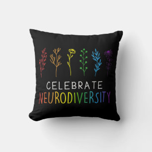 CELEBRATE NEURODIVERSITY  Autism Awareness Flower  Cushion