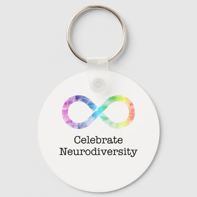 Celebrate Neurodiversity  Key Ring (Front)