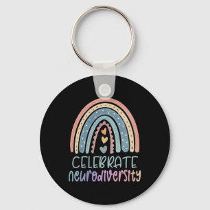 Celebrate Neurodiversity Mental Health Autism Awar Key Ring