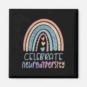 Celebrate Neurodiversity Mental Health Autism Awar Magnet