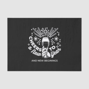 Celebrate New Beginnings Wine Glass Illustration 2 Tissue Paper