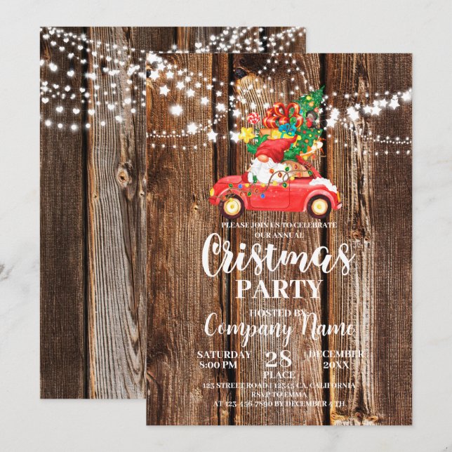 Celebrate our annual cristmas party with company invitation (Front/Back)