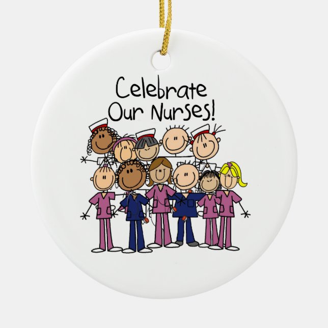 Celebrate Our Nurses Ceramic Tree Decoration (Front)