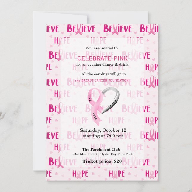 Celebrate Pink event Invitation (Front)