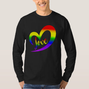 Celebrate Pride With Love Lgbt Pride Rainbow Half  T-Shirt