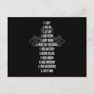 Celebrate Recovery Christian Cross 12 Step Guide T Postcard