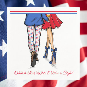Celebrate Red White and Blue in Style Patriotic Napkin