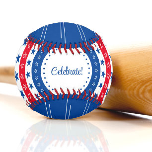 Celebrate Red, White, and Blue Stars Baseball