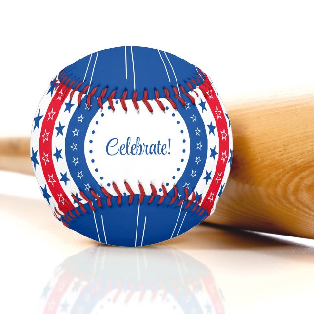 Celebrate Red, White, and Blue Stars Baseball (Creator Uploaded)