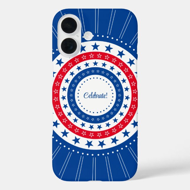 Celebrate Red, White, and Blue Stars Case-Mate iPhone Case (Back)
