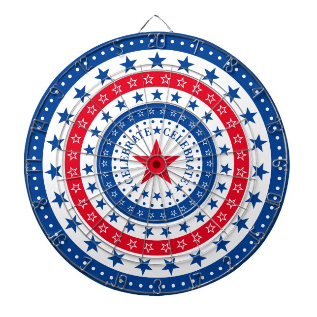Celebrate Red, White, and Blue Stars Dartboard (Front)