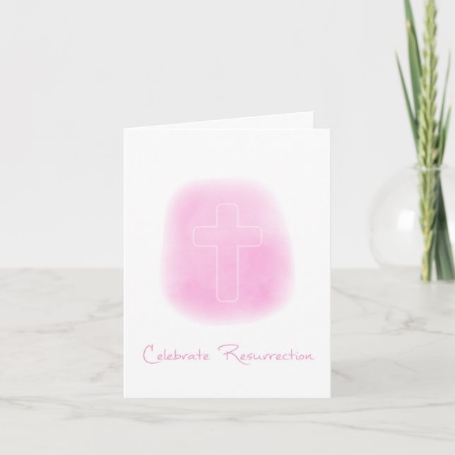 Celebrate Resurrection Cross Verse Easter Card (Front)