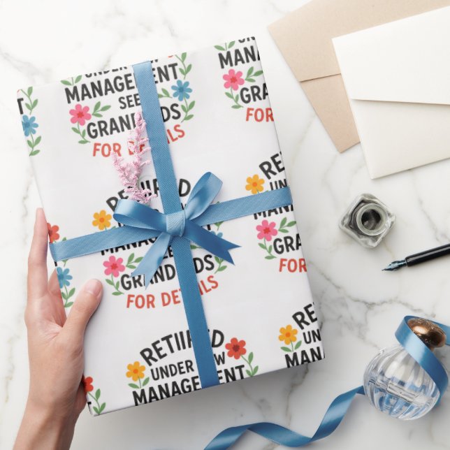 Celebrate Retirement Colourful Typography Humour Wrapping Paper (Gifting)