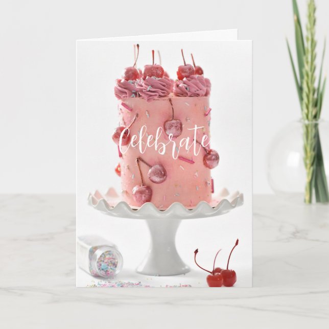 Celebrate Simply Chic Folded Greeting Card (Front)