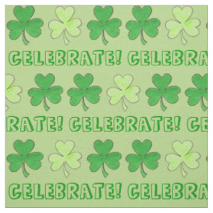 Celebrate St. Patrick's Day Green Shamrock Clover Fabric