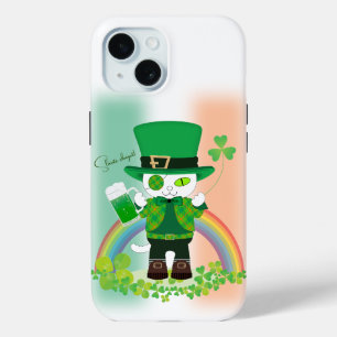 Celebrate St. Patrick's Day with a Lucky Cat iPhone 15 Case