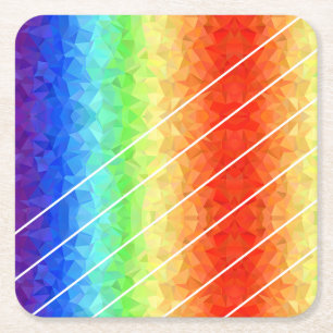 Celebrate sweetness and colour with this Rainbow Square Paper Coaster