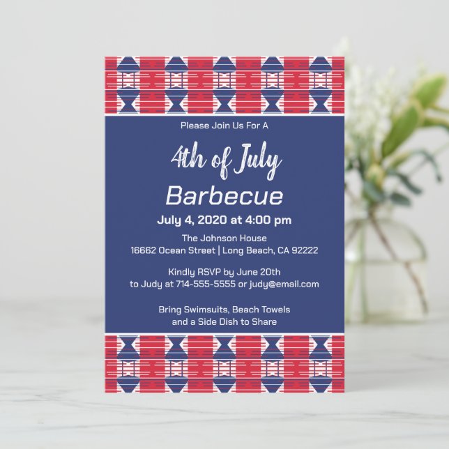 Celebrate the 4th BBQ  Invitation (Standing Front)