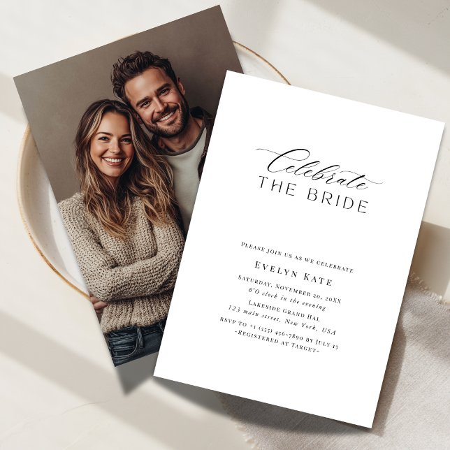 Celebrate The Bride Budget Bridal Shower Photo Invitation (Creator Uploaded)