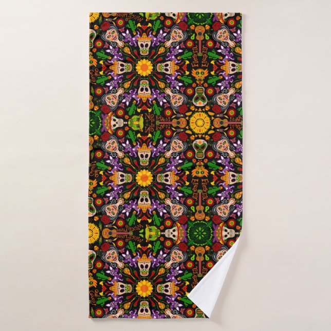 Celebrate the Day of the dead in Mexican style Bath Towel (Bath Towel)