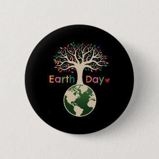 Celebrate The Day Of The Earth Colourful Tree - Da 6 Cm Round Badge