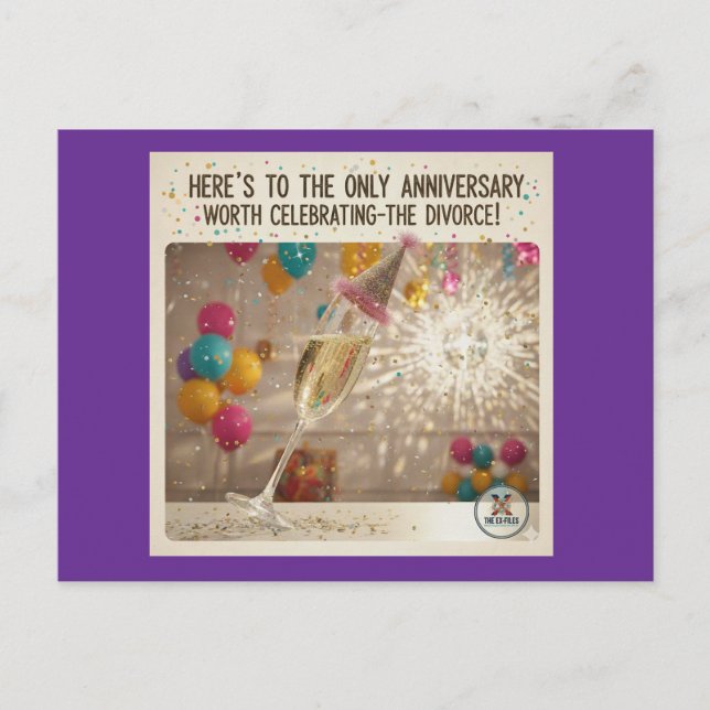 Celebrate the divorce! (F) Holiday Postcard (Front)
