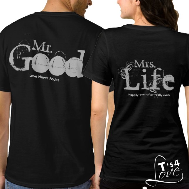 Celebrate the Good Life: Mr & Mrs Couples T-Shirt (✨ Mr & Mrs Living the Good Life! Customizable and stylish for any couple. (sold separately.))
