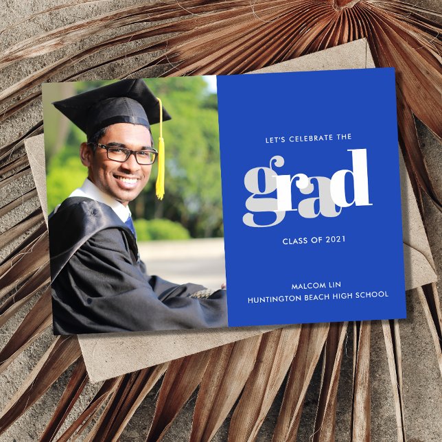 Celebrate the Grad Photo Party Blue Announcement (Creator Uploaded)