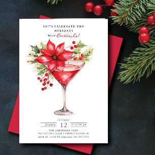 Celebrate the Holidays Christmas Cocktail Party Invitation