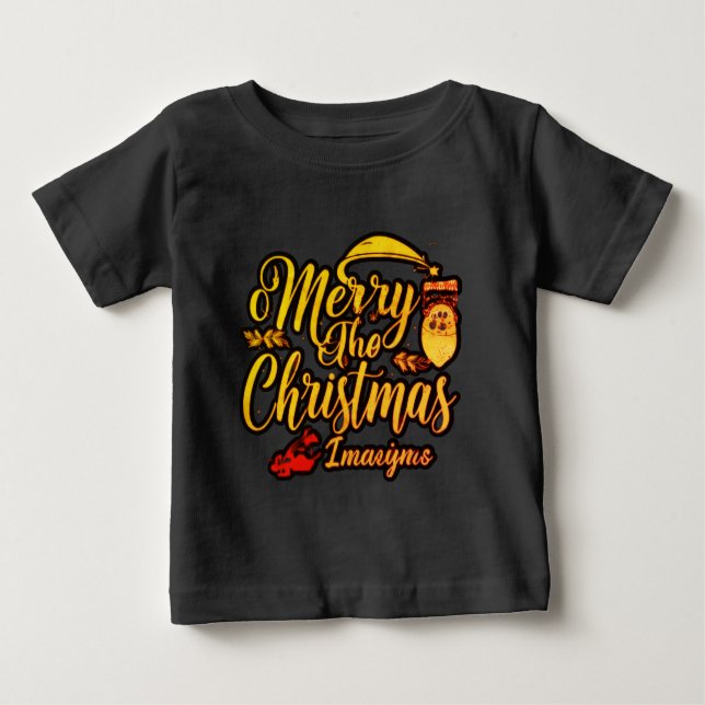 "Celebrate the Joy: Merry Christmas Design" Baby T-Shirt (Front)