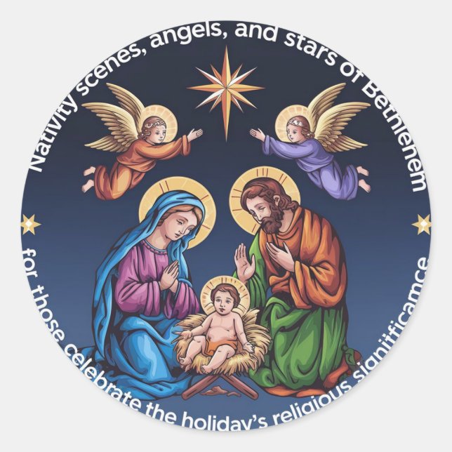  Celebrate the Joy of Christmas Holidays  Classic Round Sticker (Front)