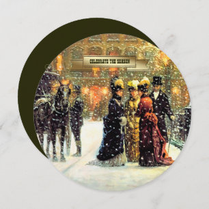 Celebrate the Season. Vintage Art Holiday Party Invitation