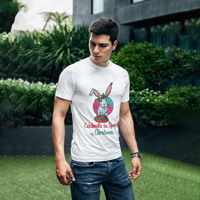 Celebrate the spirit of Christmas Rabbit T-Shirt (Creator Uploaded)