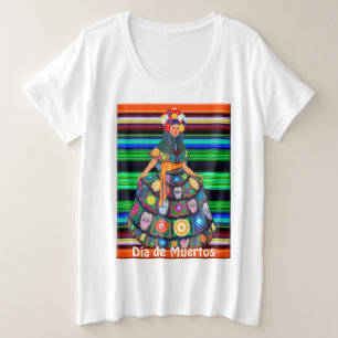 Celebrate the vibrant spirit of Día de Muertos Plus Size T-Shirt