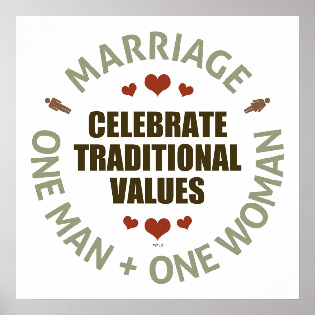 Celebrate Traditional Values Poster (Front)