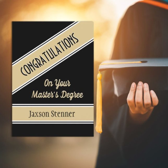 Celebrate! Trendy Master's degree Graduation card (Creator Uploaded)