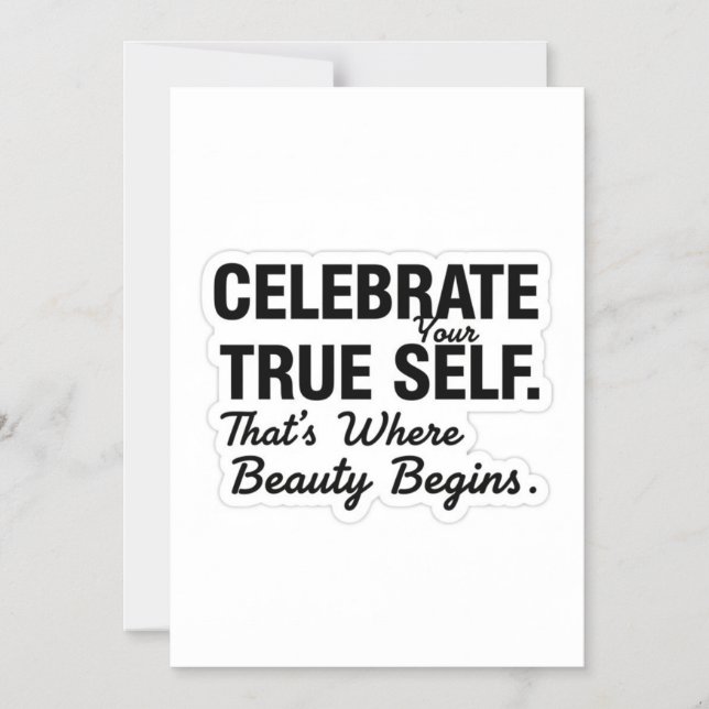 Celebrate True Self Sticker Magnetic Invitation (Front)