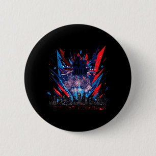 Celebrate USA Independence 4th of July America 6 Cm Round Badge