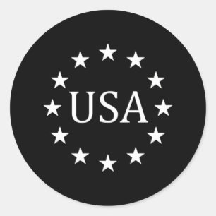 Celebrate Usa With Stars Patriotic  Classic Round Sticker