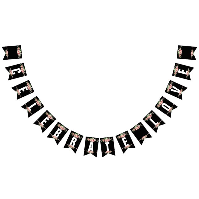 CELEBRATE Wedding Banner with Pink Roses (All)