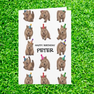 Celebrate with a wildly fun wombat party Card