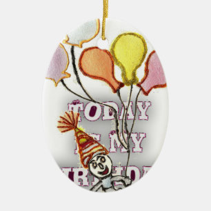 Celebrate with Our Playful Birthday Greeting Happy Ceramic Tree Decoration
