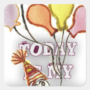 Celebrate with Our Playful Birthday Greeting Happy Square Sticker