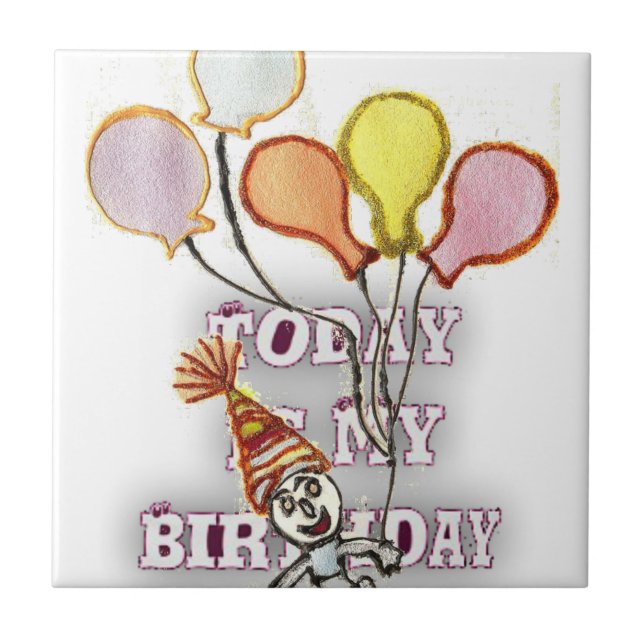 Celebrate with Our Playful Birthday Greeting Happy Tile (Front)