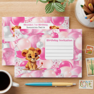 Celebrate with Personalised lion Fun Envelope